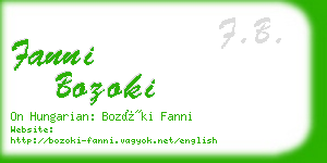 fanni bozoki business card